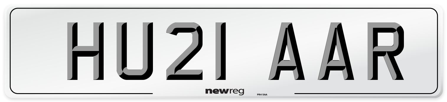 HU21 AAR Number Plate from New Reg